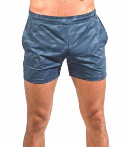 St33le Embossed Abstract Geo Performance Shorts (1466-52)