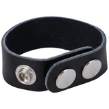 Rock Solid - The Leather 3-Snap CockRing Black (3700.09)