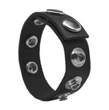 Rock Solid - The Leather 5-Snap CockRing Black (3700.10)
