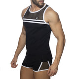Addicted Mesh Striped Tank Top (ADF167)