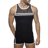 Addicted Mesh Striped Tank Top (ADF167)