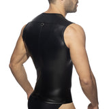 Addicted Zip Sleeveless Fetish Shirt (AD1036)