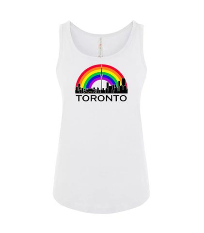 VRS Feminine Fit Rainbow Toronto Skyline Tank Top