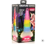 Creature Cocks - Uni-Glow Glow-In-The-Dark Rainbow Silicone Dildo (XRAH310)