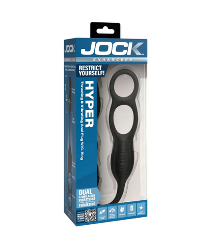 Jock - Silicone Vibrating Plug W/ Cock & Ball Ring & Remote (XRCN1018)