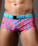 Andrew Christian Pink Paradise Buckle Swim Trunk (70173)