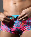 Andrew Christian Pink Paradise Buckle Swim Trunk (70173)