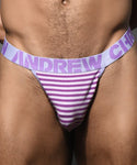 Andrew Christian Lavender Stripe Thong w/ ALMOST NAKED® (93219)