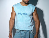 Pump Bubble Blue Boxy Tank Top