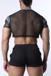 CellBlock13 Chain Reaction Mesh Crop Top (CBS348)