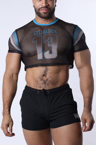 CellBlock13 Chain Reaction Mesh Crop Top (CBS348)