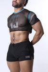 CellBlock13 Chain Reaction Mesh Crop Top (CBS348)