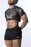 CellBlock13 Chain Reaction Mesh Crop Top (CBS348)