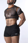 CellBlock13 Chain Reaction Mesh Crop Top (CBS348)