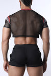 CellBlock13 Chain Reaction Mesh Crop Top (CBS348)
