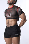 CellBlock13 Chain Reaction Mesh Crop Top (CBS348)