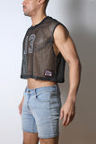 CellBlock13 Field Goal Football Mesh Muscle Cropped Tee (CBS411)