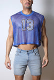 CellBlock13 Field Goal Football Mesh Muscle Cropped Tee (CBS411)