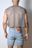 CellBlock13 Field Goal Football Mesh Muscle Cropped Tee (CBS411)