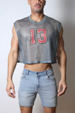 CellBlock13 Field Goal Football Mesh Muscle Cropped Tee (CBS411)