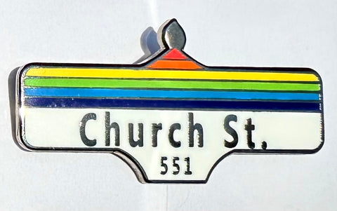 Church Street Sign Lapel Pin