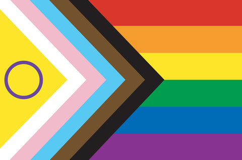 Handheld Intersex Inclusive Pride Flag 12" x 18"