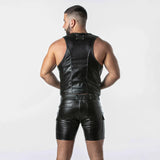 Locker Gear Punchhole Leatherette Bar Vest (LK1057)