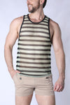 Timoteo Mariner Mesh Stripe Tank Top (TMS277)