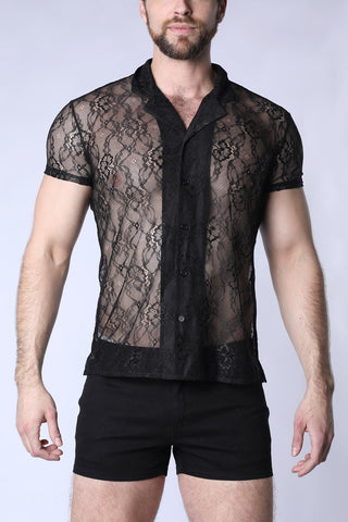 Timoteo Positano Lace Button Down Shirt (TMS268)