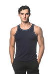 St33le Cotton/Tencel Rib Tank Top With Contrast Piping (16009)