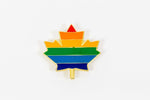 Rainbow Maple Leaf Pride Lapel Pin