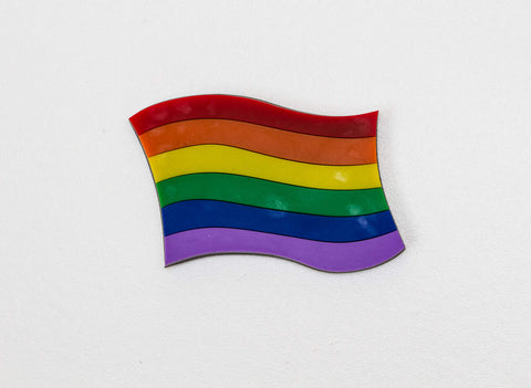 Wavy Rainbow Flag Magnet