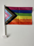 Progress Pride Window Clip Car Flag