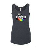 VRS Feminine Fit Church Street Rainbow Raccoon Tank Top