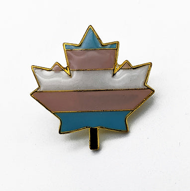 Trans Pride Maple Leaf Lapel Pin