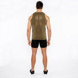 St33le Circle Spine Laser Cut Stretch Jersey Tank Top (20050)
