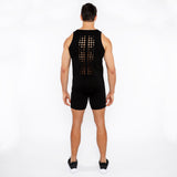 St33le Circle Spine Laser Cut Stretch Jersey Tank Top (20050)