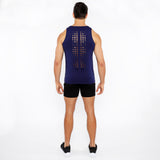 St33le Circle Spine Laser Cut Stretch Jersey Tank Top (20050)