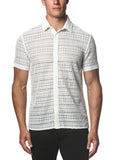 St33le Diamond Stretch Knit Lace Gossamer Shirt (24013)