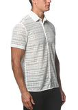 St33le Diamond Stretch Knit Lace Gossamer Shirt (24013)
