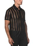 St33le Honeycomb Stretch Lace Gossamer Shirt (24014)