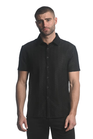 St33le Maze Hex Stretch Knit Gossamer Shirt (24025)