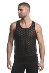 St33le Vertical Wave Stretch Gossamer Knit Tank Top (24201)