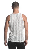 St33le Vertical Wave Stretch Gossamer Knit Tank Top (24201)