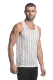 St33le Vertical Wave Stretch Gossamer Knit Tank Top (24201)