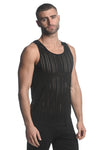 St33le Micro Arrows Stretch Gossamer Knit Tank Top (24202)