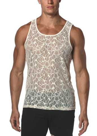 St33le Stars Stretch Gossimer Lace Tank Top (25005)