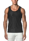 St33le Crosshatch Textured Mesh Stretch Performance Tank Top (273)