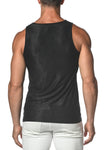 St33le Crosshatch Textured Mesh Stretch Performance Tank Top (273)