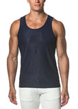 St33le Crosshatch Textured Mesh Stretch Performance Tank Top (273)